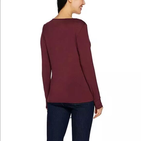 Lisa Rinna Collection Asymmetrical Drape Blouse - Picture 2 of 6